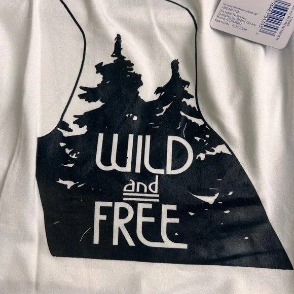 Top Paw Wild And Free Dog Tee Tshirt White Black - Picture 2 of 4